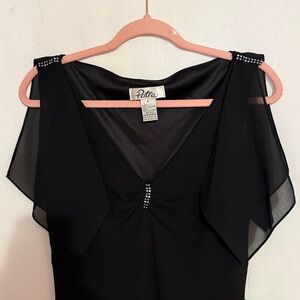 Patra Elegant Black Dress with Sheer Overlay, Size 8, NWT, MAKE AN OFFER!!!